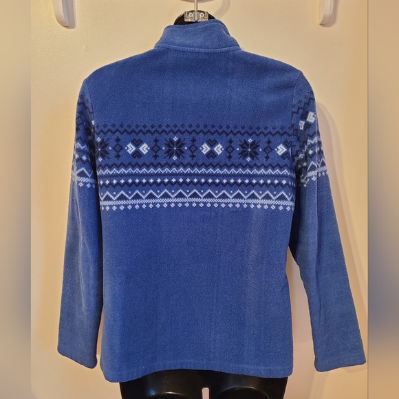 🌟Snowflake Blue Fleece Zippered Jacket Size Small - Picture 9 of 9